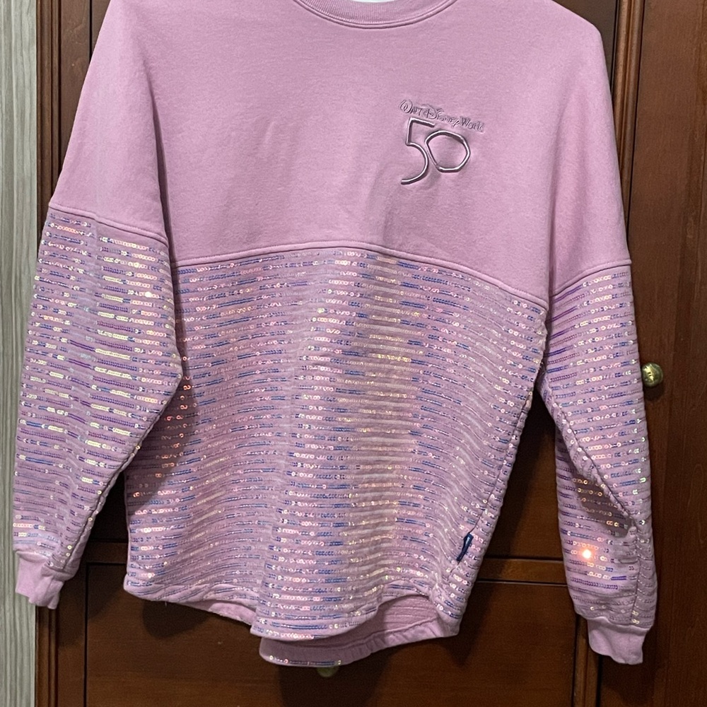 Disney Lavender Sequin Crewneck Sweatshirt